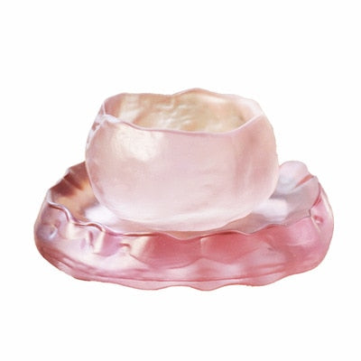 pink cups with handmade glass Japanese-style first snow master cup pink tea cups Kung Fu cups acacuss