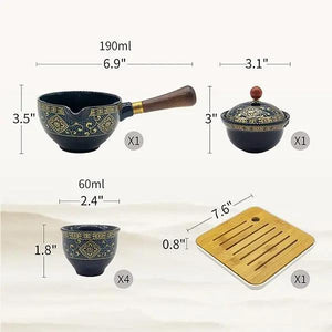 Théière japonaise en céramique Peinte  à la main - ACACUSS