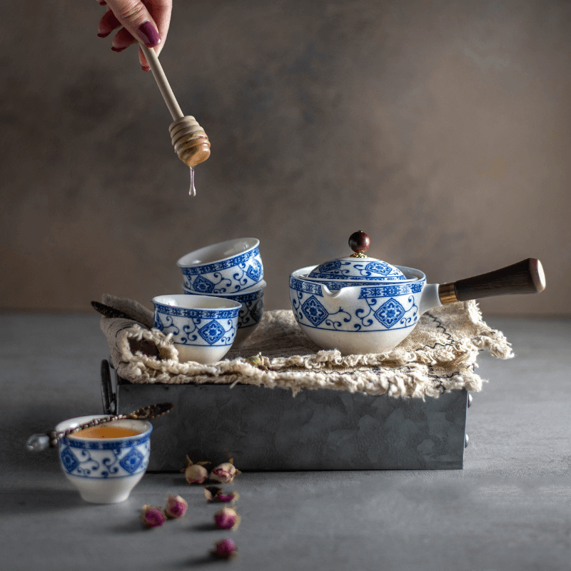 Théière japonaise en céramique Peinte  à la main - ACACUSS