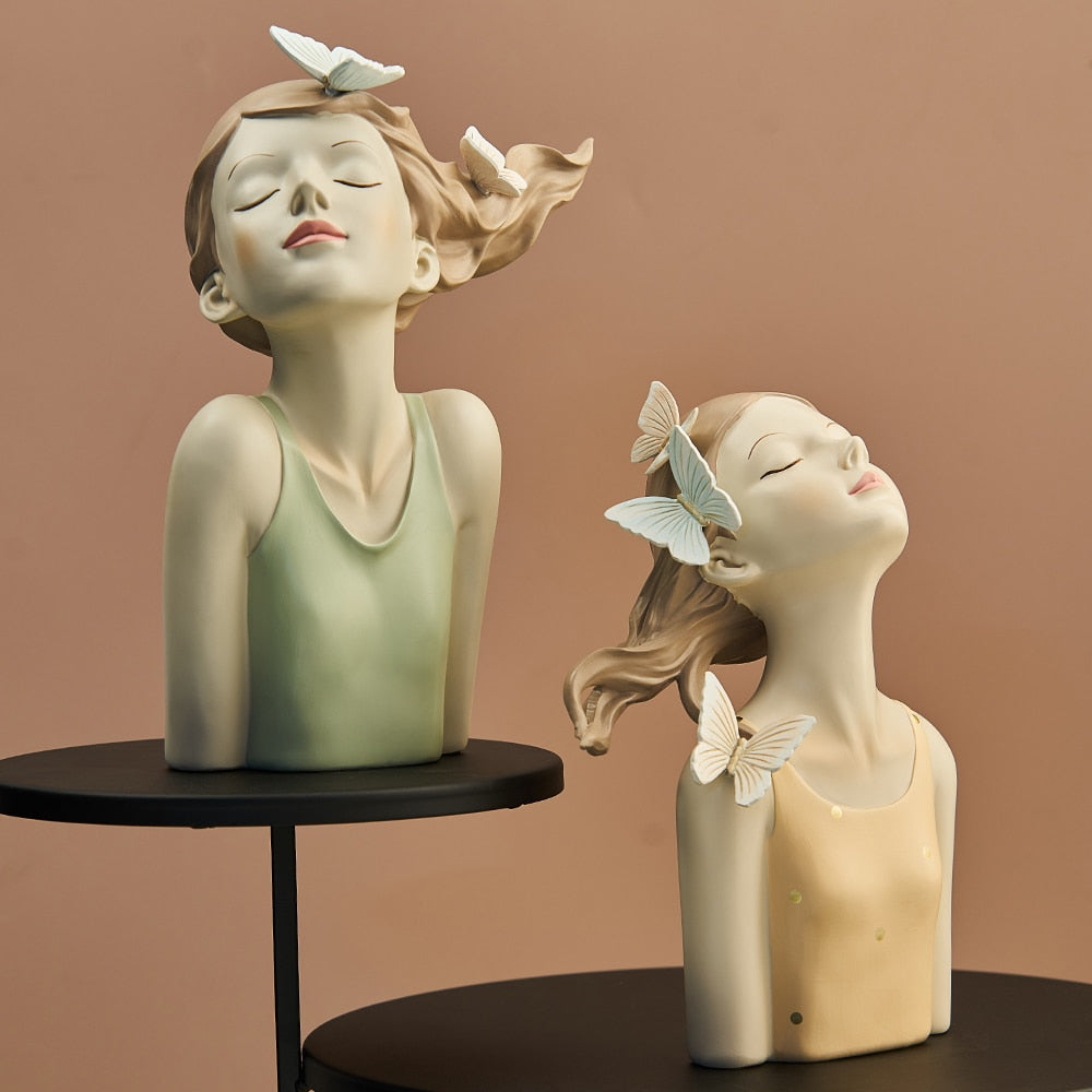 Fairy Tale Girl Sculpture Fantasy Girl Statue Nordic Home Decoration Living Room Bedroom Office Decoration Birthday Holiday Gift acacuss