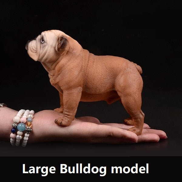 Fashion 1Pcs Beige/Brown British Bulldog Model French English Bulldog Resin Simulation Dog Sculpture Toy for Action Figure acacuss