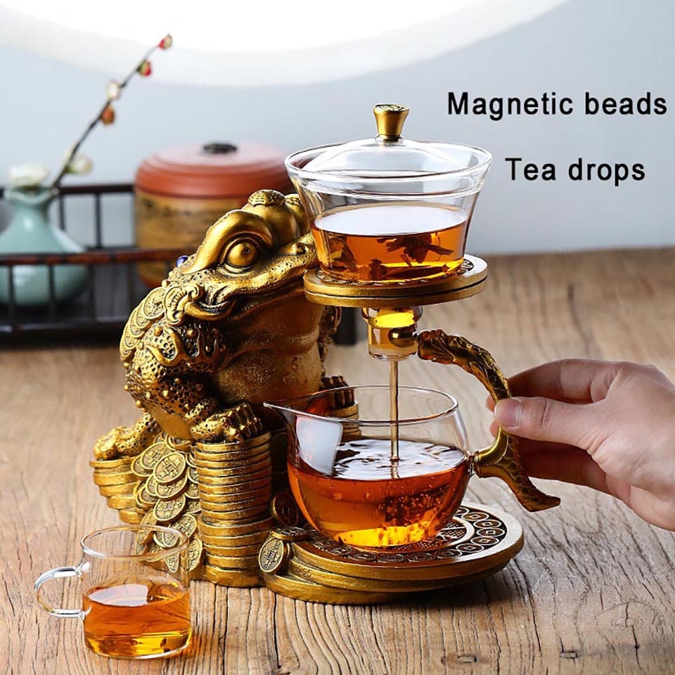 Frog Teapot Set with magnet Unique Glass Teapot Chinese Style Househol