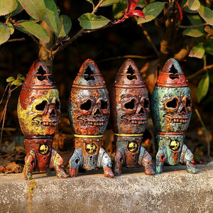 Garden Halloween Skeleton Bomb The Skull Bomb Nuclear Warhead Resin Decorative Crafts Ornament acacuss