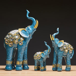 Golden Elephant Living Room Decoration Elephant Statue Resin Sculpture African Decoration Home Feng Shui Decoration Office Decor acacuss