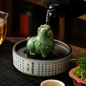 Green Horse Tea Pet Ornaments Ceramic Small Tang Ma Can Raise Home Office Tea Ceremony Ornaments Craft Ornaments Tea Ornaments acacuss