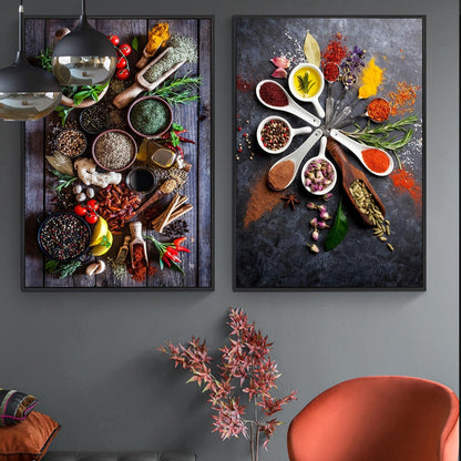 Küche Wand Kunst Bilder Gewürz Kräuter Herd Poster Und Drucke Nordic Wohnkultur Leinwand Malerei Für Restaurant Esszimmer 