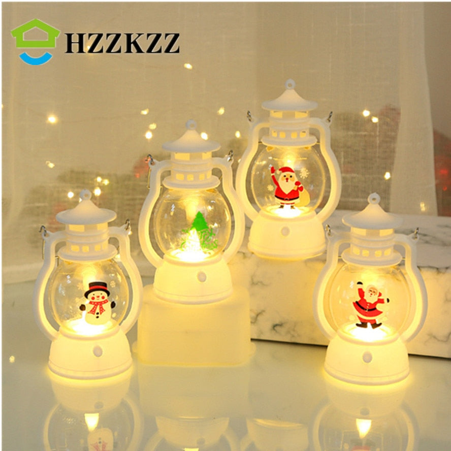 HZZKZZ Christmas Ornaments LED Lantern Light Santa Claus Merry Christmas Decorations for Home 2023 Xmas Navidad Noel Gift acacuss