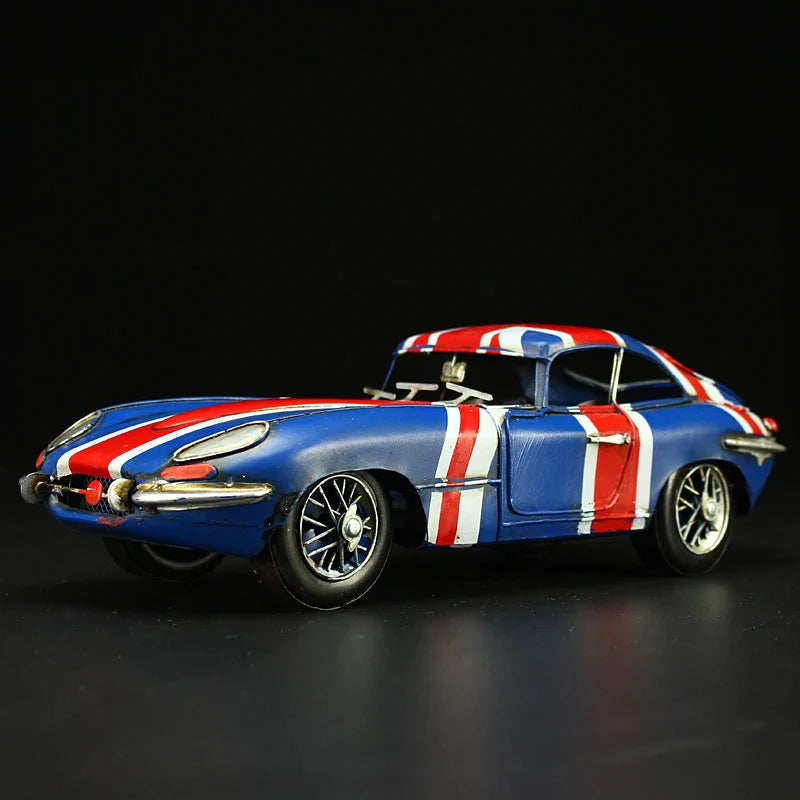 Vintage Jaguar Sports Car Models Antique Handmade Metal Crafts Home Decor And Kids Room Decoration