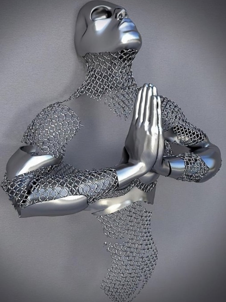 Estado de figura de metal estilos de lona abstracta parejas paredes arte de pared amante de la pared de la escultura impresión decoración del hogar regalos
