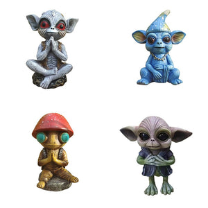 Halloween Garden Ornaments Alien Statues Garden Fairy Garden Decorations Home Accessories Resin Crafts home accessories acacuss