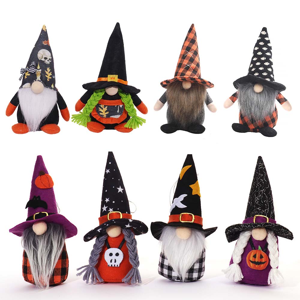 Halloween Gnome Plush Halloween Decoration for Home Handmade Faceless Dolls Gnome Ornaments Cute Elf Scandinavian Tomte Gnomes acacuss