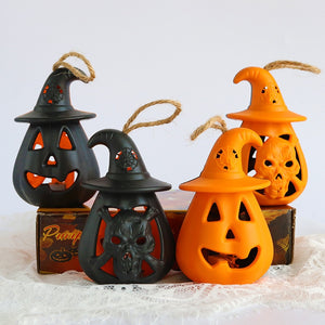 Halloween LED Hanging Pumpkin Lantern Lights Ghost Lights Skeleton Candle Lantern Lights Halloween Party Horror Props Home Decor acacuss