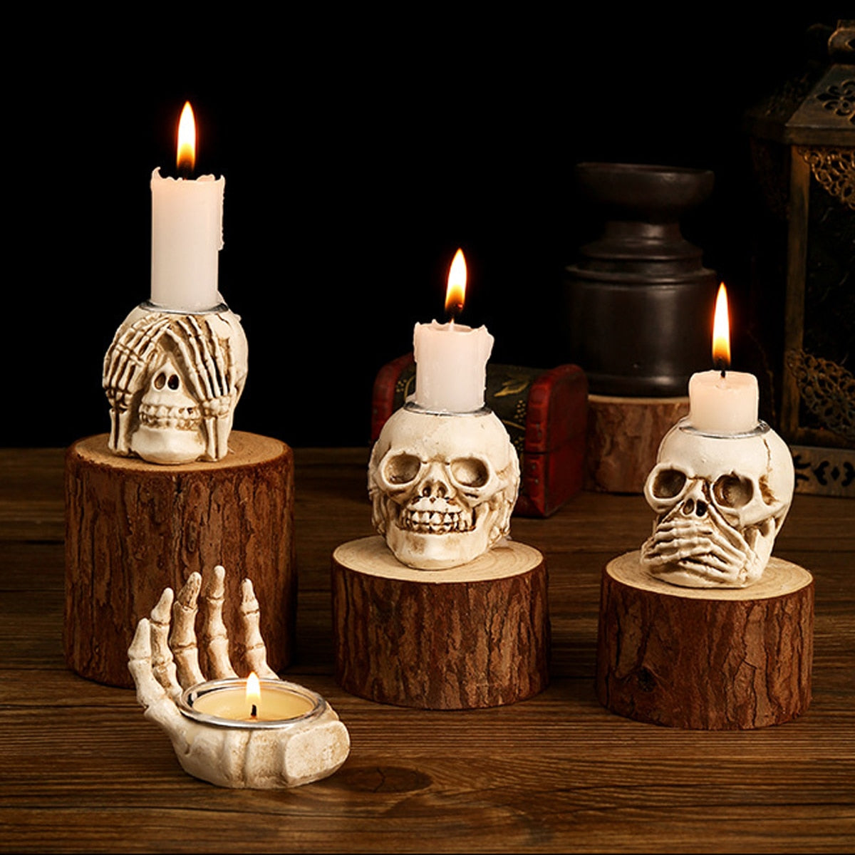 Halloween Skull Head 2023 Skull Ghost Festival Desktop Decoration Halloween Happy Decoration Resin Decoration acacuss