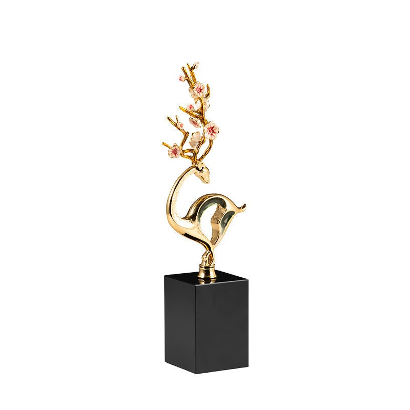Hand Painted Light luxury enamel sika deer decorations creative living room home TV cabinet wine cabinet decorations - acacuss