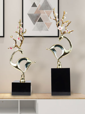 Hand Painted Light luxury enamel sika deer decorations creative living room home TV cabinet wine cabinet decorations - acacuss