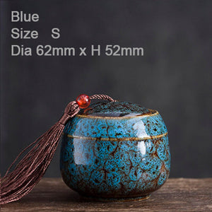 Hand-painted Ceramics Tea Storage Tank | Memorial Container Pet Ashes Casket | Japanese Ceramic Tea Container Cans Canister | Tea Ceremony - acacuss