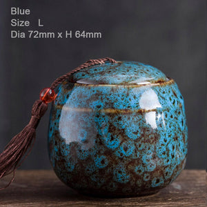 Hand-painted Ceramics Tea Storage Tank | Memorial Container Pet Ashes Casket | Japanese Ceramic Tea Container Cans Canister | Tea Ceremony - acacuss