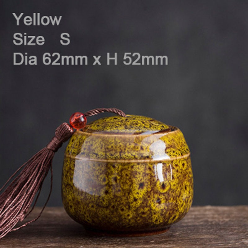 Hand-painted Ceramics Tea Storage Tank | Memorial Container Pet Ashes Casket | Japanese Ceramic Tea Container Cans Canister | Tea Ceremony - acacuss