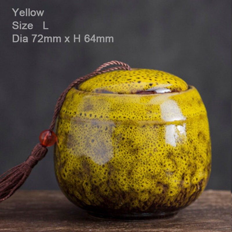 Hand-painted Ceramics Tea Storage Tank | Memorial Container Pet Ashes Casket | Japanese Ceramic Tea Container Cans Canister | Tea Ceremony - acacuss