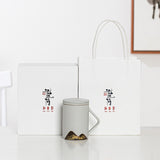 Hand-painted Mug Wooden Handle  Tea Cup With Lid Filter 480ml - acacuss