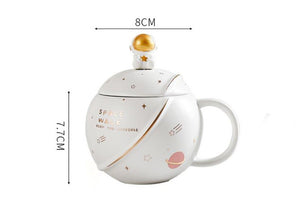 ACACUSS Handmade Astronaut Large MUG  for men with Lid For Coffee and Tea 450 Ml - ACACUSS