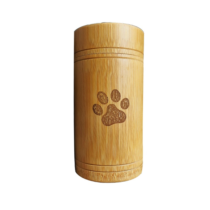 Handmade Bamboo Pet Urns Dog Paw Cat Foot Pattern Cremation Ashes Urn Keepsake Casket Columbarium Urns for Cat Dogs Accessories acacuss