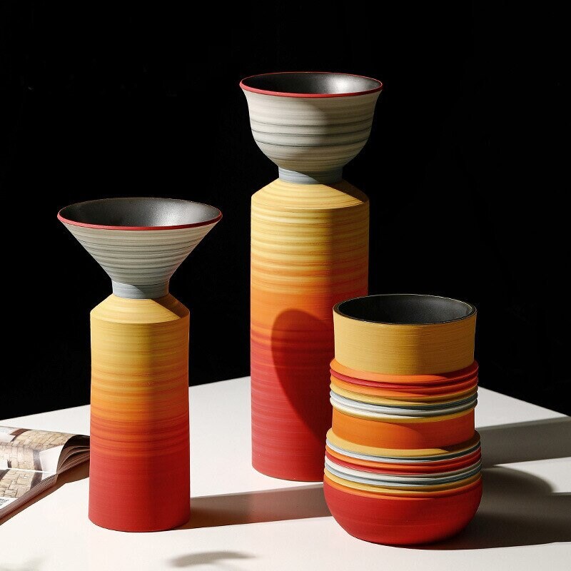 MID Century Modern Decor sculpture VASE Nordic Minimalist Decorative Ornaments Flower Arrangement -  Table centerpiece housewarming Gift - ACACUSS