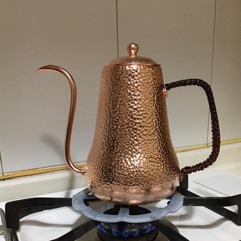 Handmade Vintage Unique  Copper Teapot Pure Copper tea kettle Teapot Solid Copper Tea pot Kettle Stovetop Teapot, 0.5Quarts - ACACUSS