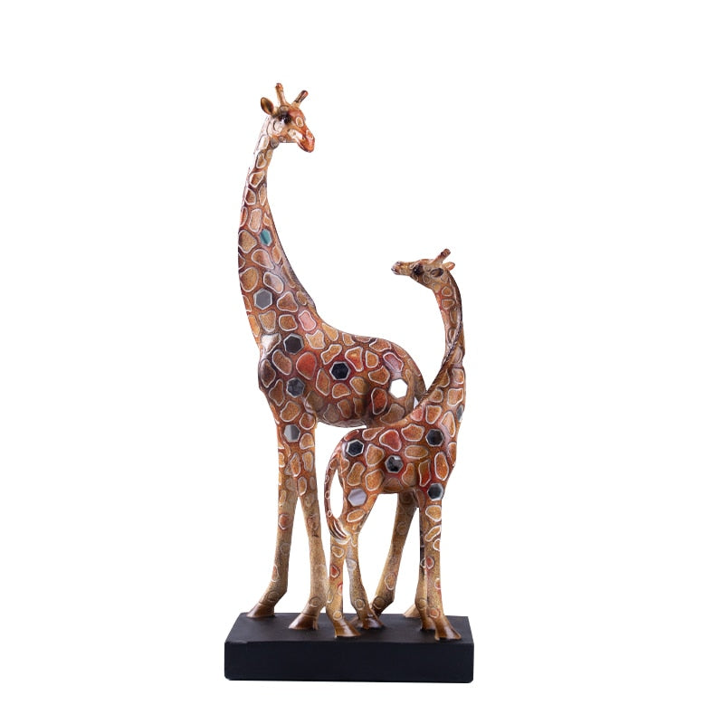 [Mgt] estátua de decoração de modelo animal de girafa, cor retrô, estilo moderno e minimalista, decoração de casa, sala de estar, presentes artesanais