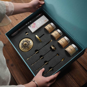 High end Fragrance Seal Gift Box Set Copper Seal Fragrance Complete Incense Path Entry Tool Seal Fragrance Tool Powder Gift acacuss