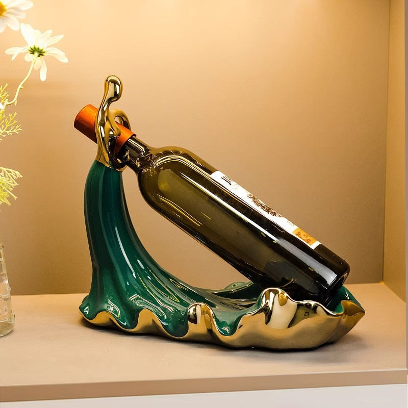 Home Decor Abstract Woman Wine Bottle Rack Holder Porcelain Crafts Luxury Bar Counter Table Ornaments TV Cabinet Decoration Gift acacuss