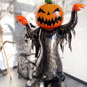 Huge Standing Halloween Pumpkin Ghost Balloons Witch Bat Spider Foil Ballon Inflatable Kids Toys Globos Halloween Party Supplies acacuss