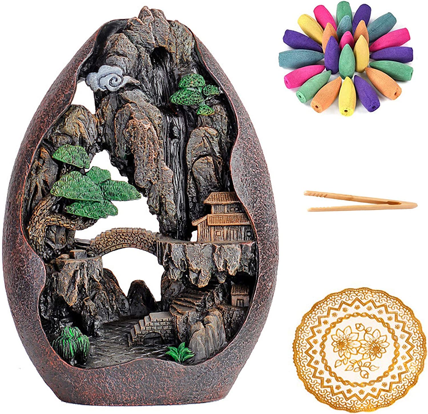 Incense Burner Backflow for Cones & Sticks - acacuss