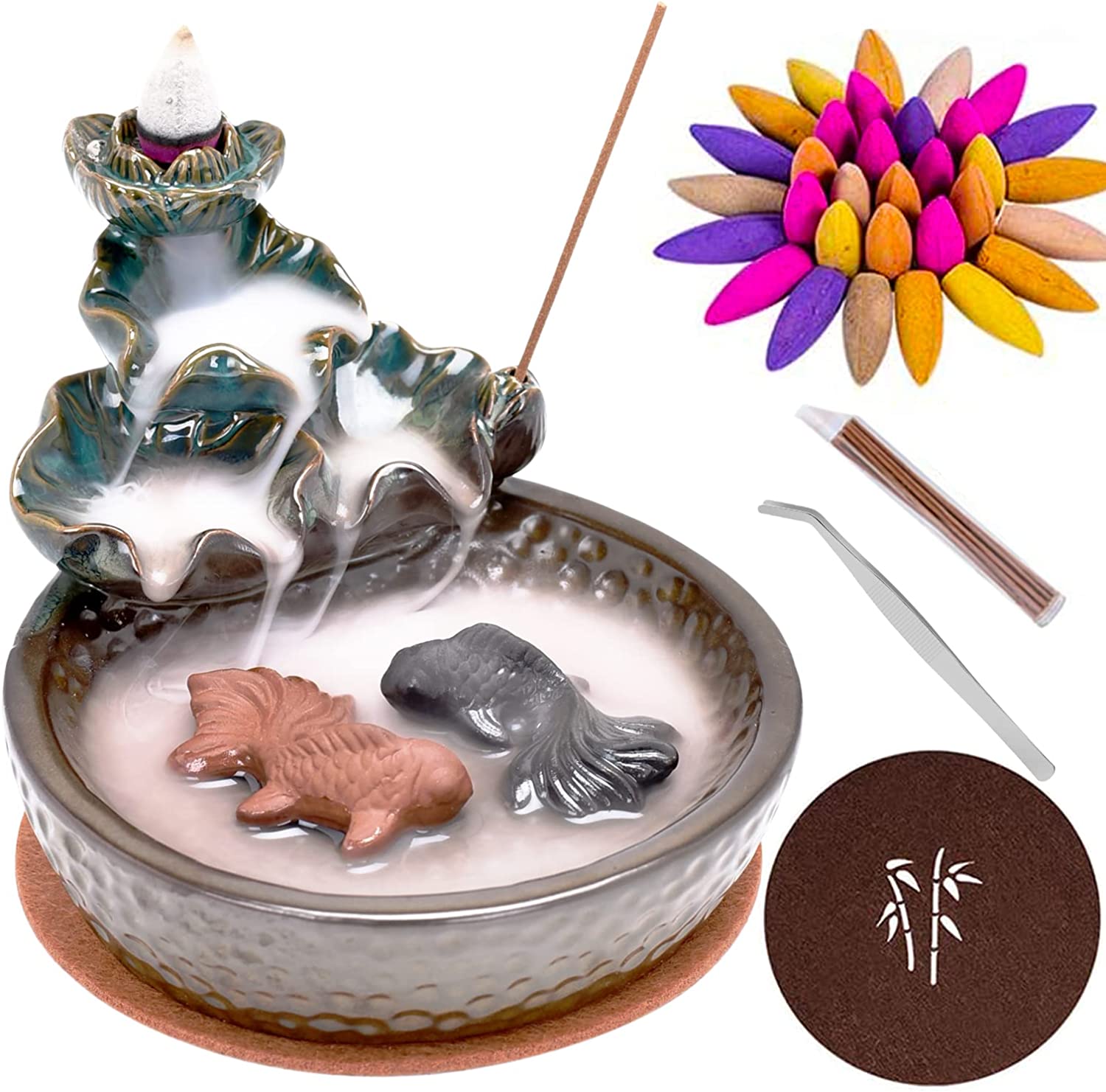 Incense Waterfall - Incense Burner for Cones Fish - acacuss