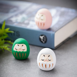 Japanese Ceramic Daruma Doll Crafts Lucky Charm Fortune Ornament Landscape Home Decor Miniature Accessories Gifts Desk acacuss