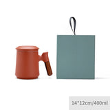 ACACUSS Japanese Ceramic Tea mug Set with Infuser and Lid Handmade Personalization Mountain Pottery  Tea mug 450ml - ACACUSS