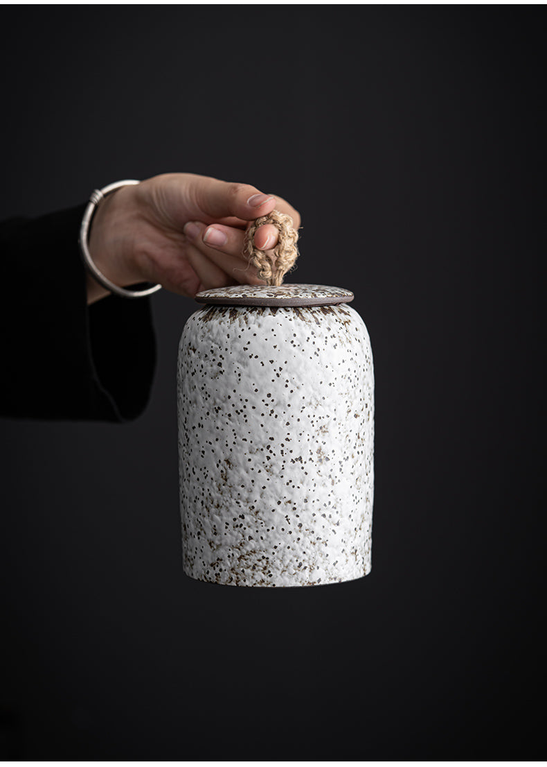 Japanische Teedosen aus Keramik, Retro-Steingut, luftdicht, Gong-Fu aus Keramik, für Süßigkeiten, Tee-Zeremonie-Zubehör - acacuss
