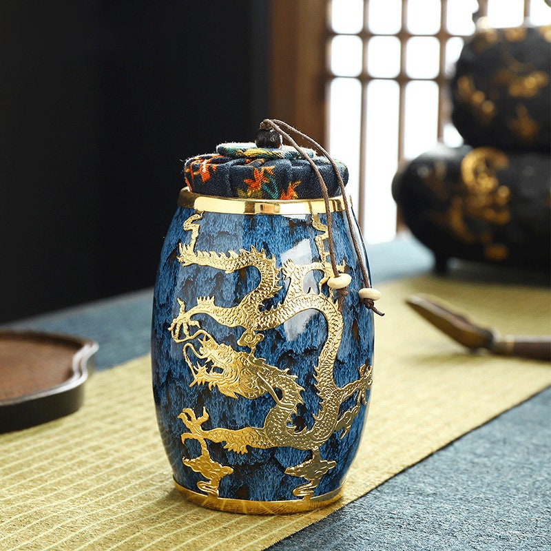 Jianzhan Gold InLaid Tea Caddy Sealed Storage Coffee Canister  - Kung Fu Tea Set Kitchen Tank Storage Tank Tea Set Accessories - acacuss