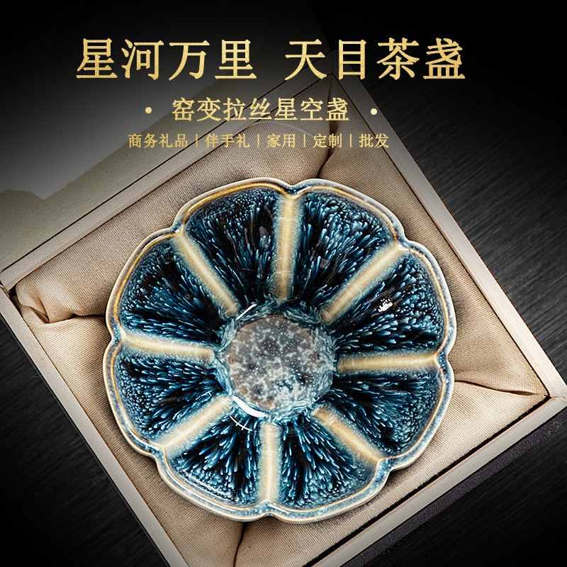 Jianzhan Kiln Becomes Tea Cup Tianmu Glazed Star Sky Tea Cup Ceramic Master Cup Brushed Kung Fu Tea Set Household Business Gift acacuss