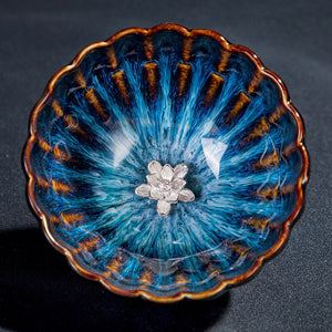 ACACUSS Jianzhan Teacup Jianyang Tianmu Glaze Inlaid Silver Oil Dripping Tea Bowl Inlaid Silver Tea Cup Whitebait Master Cup Kungfu Tea - ACACUSS