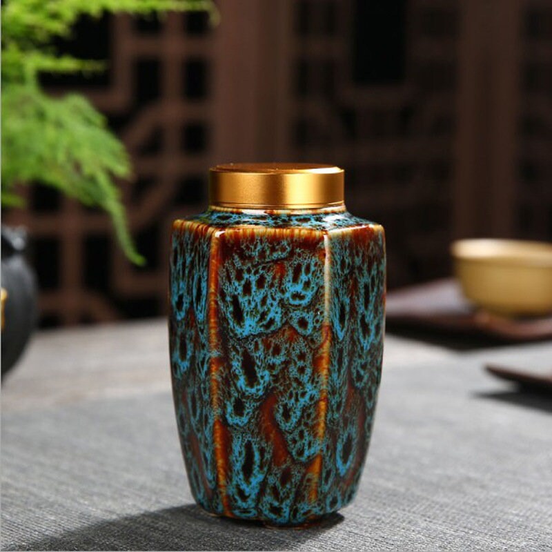 Kiln Change Ceramic Mini Sealed Saving Tea Jar - ACACUSS