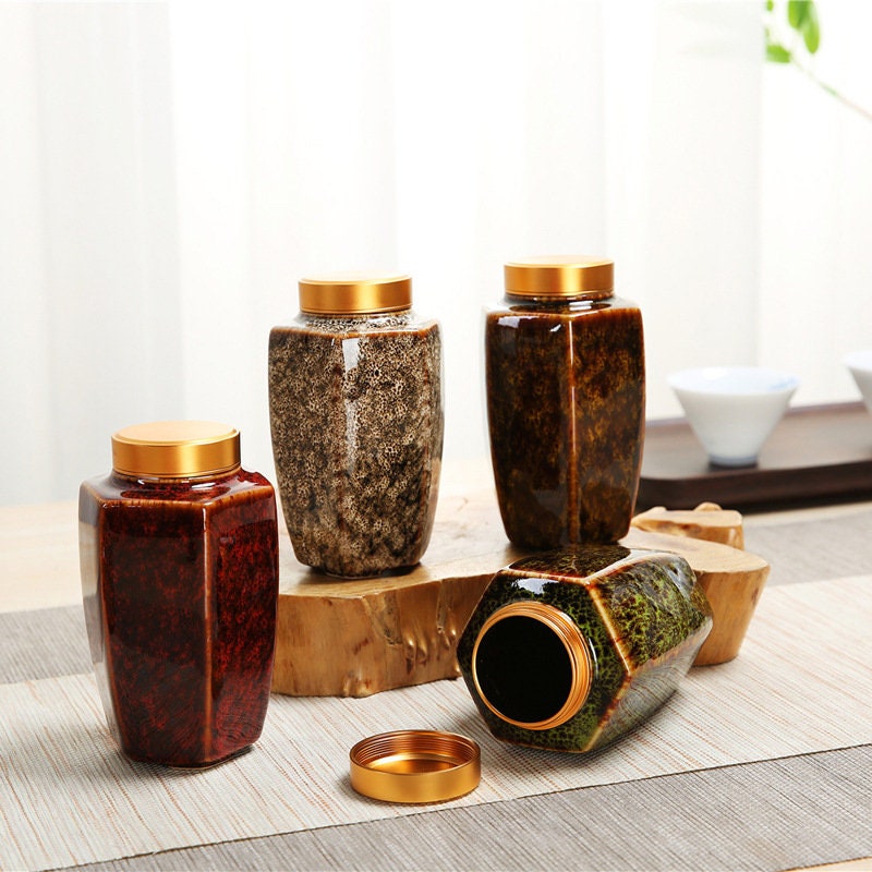 Kiln Change Ceramic Mini Sealed Saving Tea Jar - ACACUSS