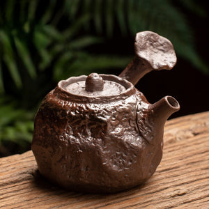 Kiln Change Ceramic Small Capacity Tea Set Teapot Clear Water Wood Fired Ceramic Small Teapot Pottery Fan Single Pot Infuser Bar acacuss