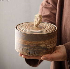 ACACUSS Kitchen Canister Storage spice & coffee jars | Retro Stoneware | Ceramic Airtight pot Gong Fu | Candy Can - ACACUSS