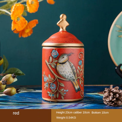 ACACUSS Kitchen Vintage Storage cookie & Sugar jar | Retro Stoneware | Ceramic Airtight pot Gong Fu | Candy Can | Tea Ceremony Accessories - ACACUSS