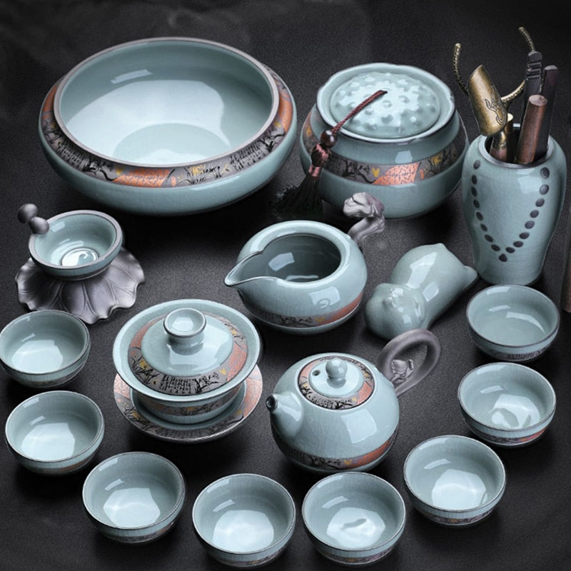 Kung Fu Chinese Tea Set Pot Mugs Kettle Infuser Maker Travel Ceremony Service Tea Set Accessories Chaleira Teapot Set acacuss