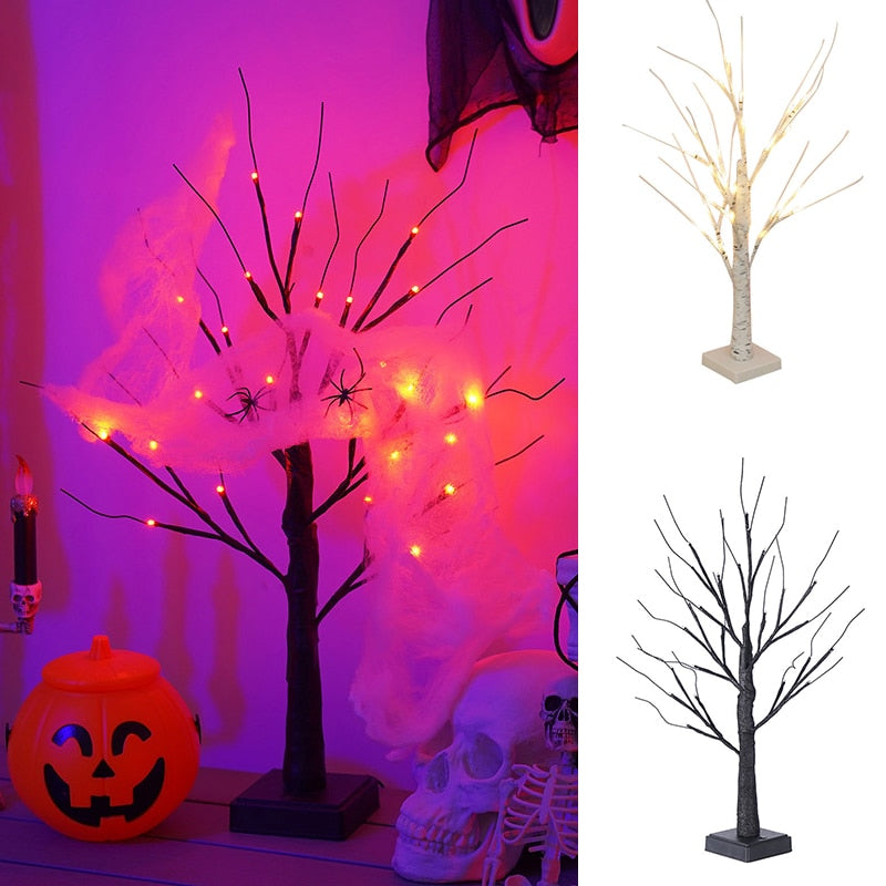LED Birch Lights Halloween Decorations Holiday Party Supplies Table Christmas Tree Lights Home Decor Scene Setting acacuss