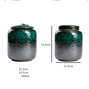 ACACUSS Tea Caddy and Coffee Container  | Ceramic jar | Ceramic Tea Tin Airtight pot Gong Fu | tea storage box| Tea Ceremony Accessories - ACACUSS