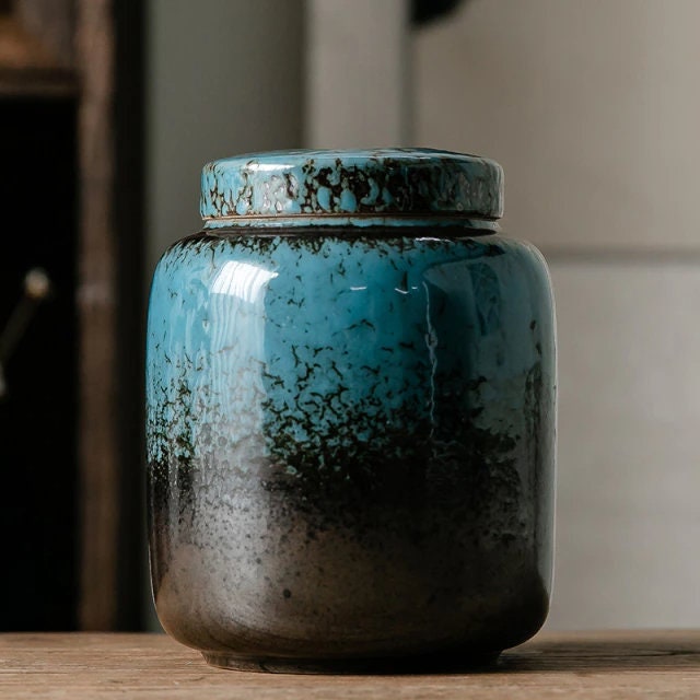 ACACUSS Tea Caddy and Coffee Container  | Ceramic jar | Ceramic Tea Tin Airtight pot Gong Fu | tea storage box| Tea Ceremony Accessories - ACACUSS