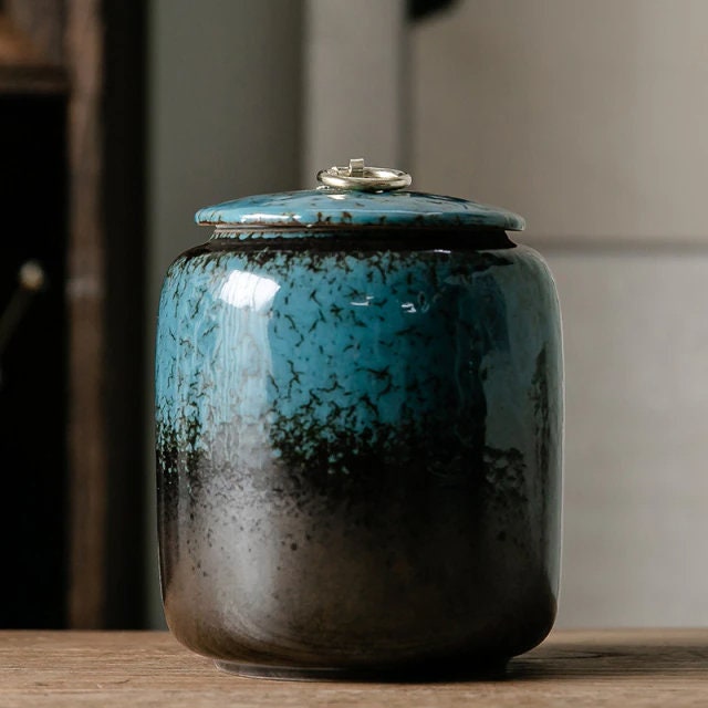 ACACUSS Tea Caddy and Coffee Container  | Ceramic jar | Ceramic Tea Tin Airtight pot Gong Fu | tea storage box| Tea Ceremony Accessories - ACACUSS